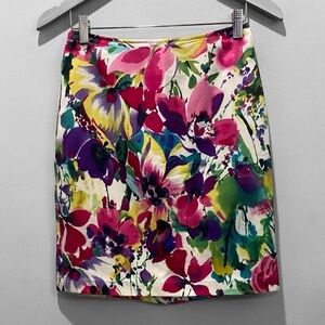 Jones New York Colourful Floral Mini Skirt Size 2P